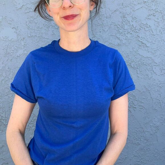 VIntage Calvin Klein Undershirt Small 80s Blue T-shirt - Picture 3 of 8